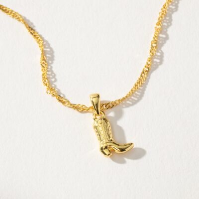 Cowboy Boot Pendant Necklace
