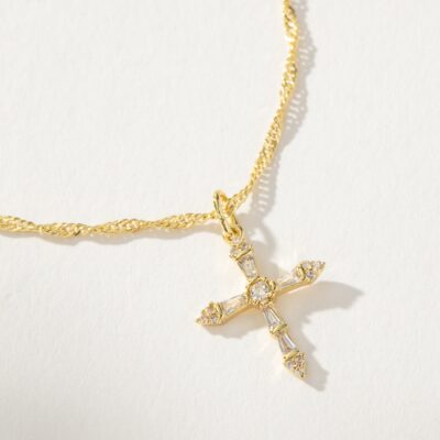 Crystalized Cross Pendant Necklace