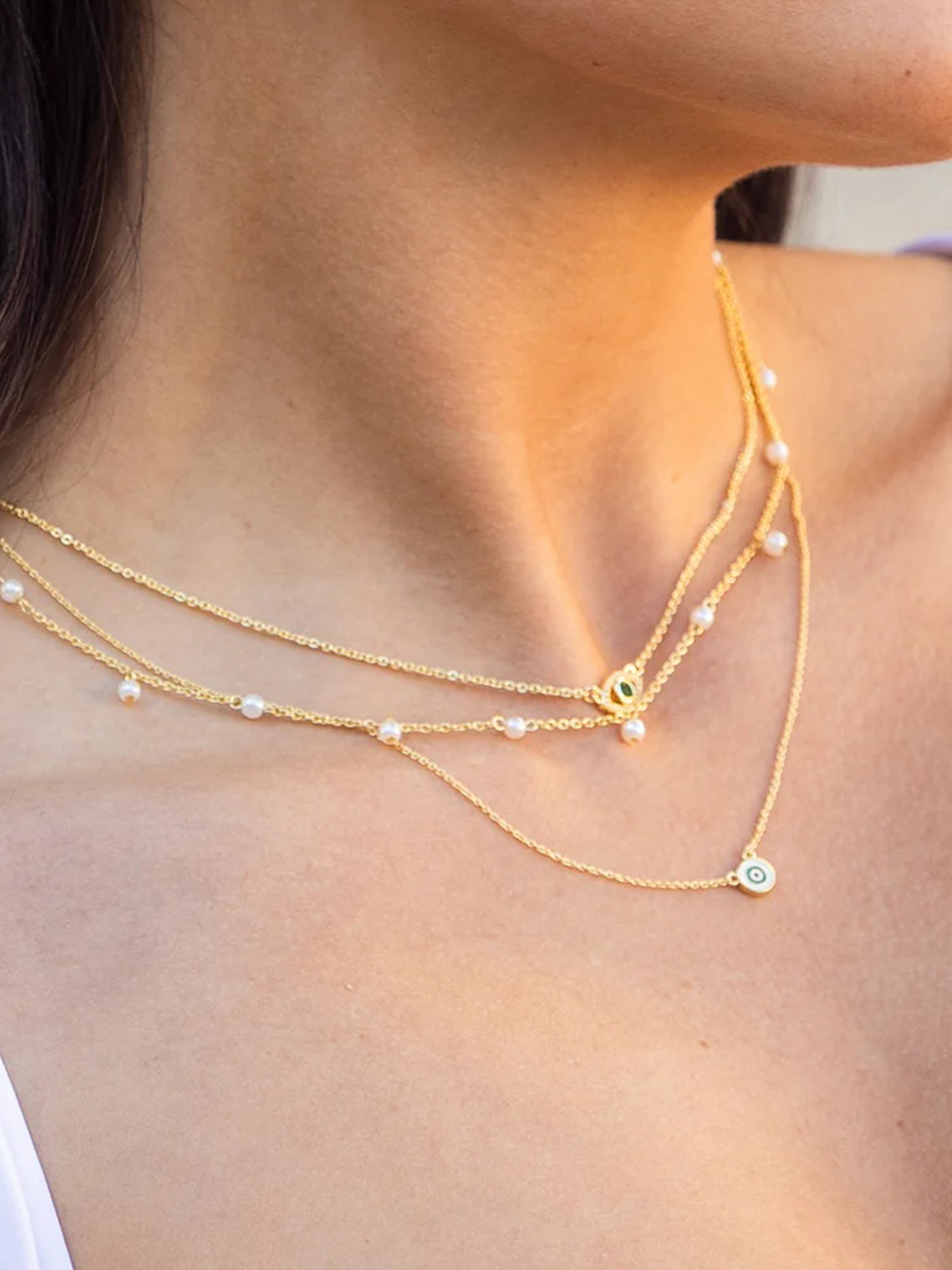 Evil Eye Pavé Necklace - Image 4