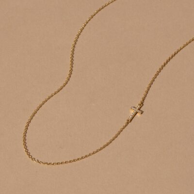Vermeil Side Cross Necklace