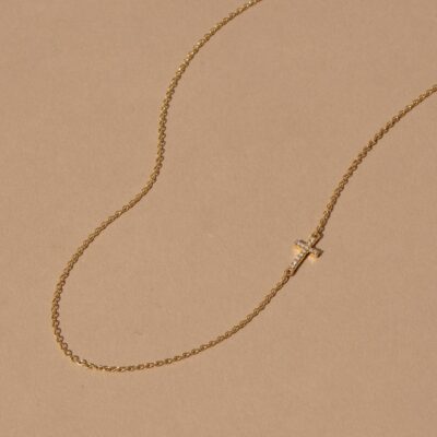 Vermeil Side Cross Necklace